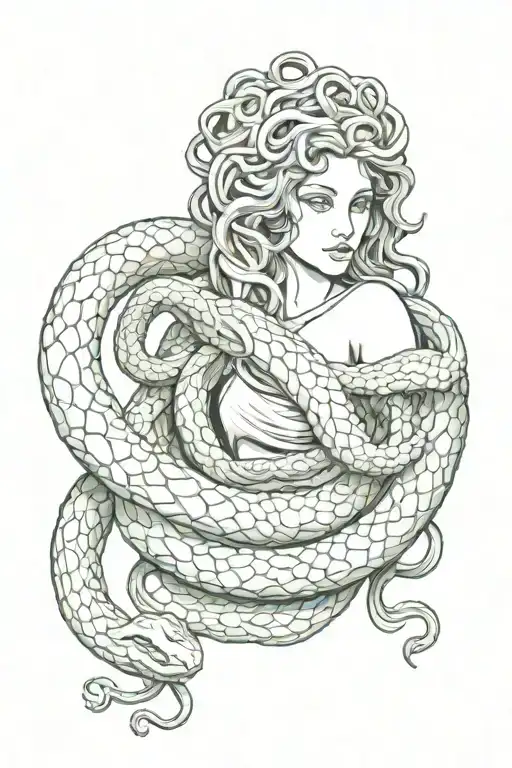 Medusa And Snake Wrapped