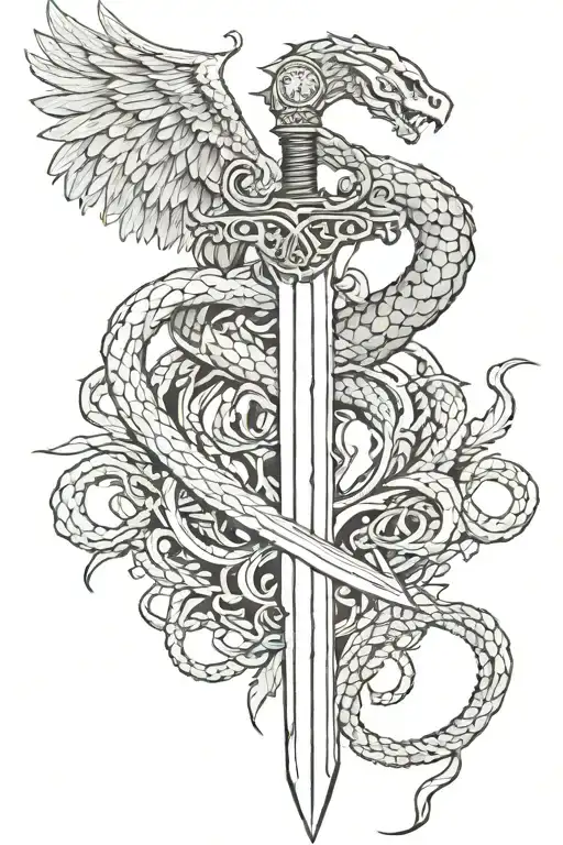 Sword With Snakes And Wings