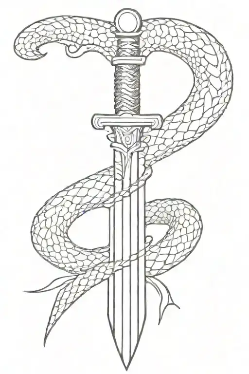 Sword With Snake Wrapped