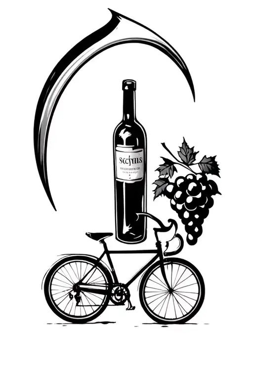 Scythe And Wine And Grape And Bicycle