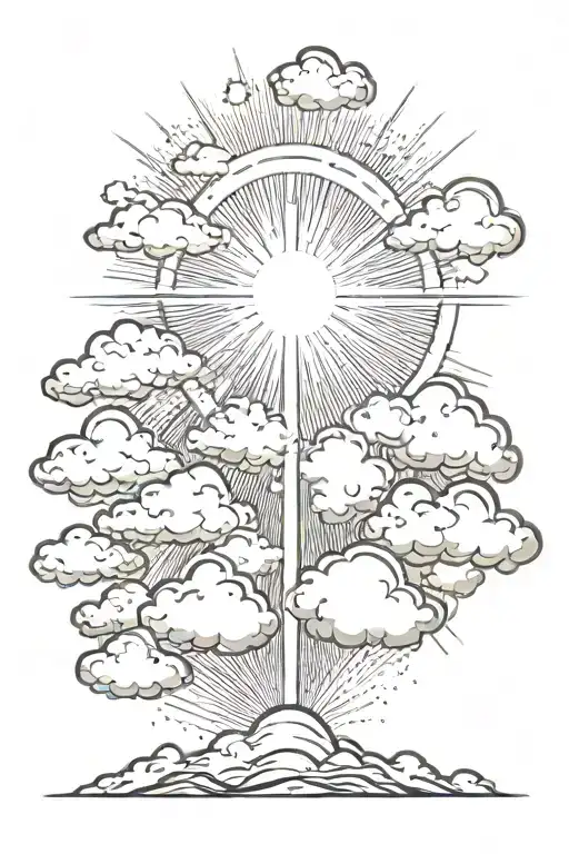 Sun Rays Shining Through Clouds