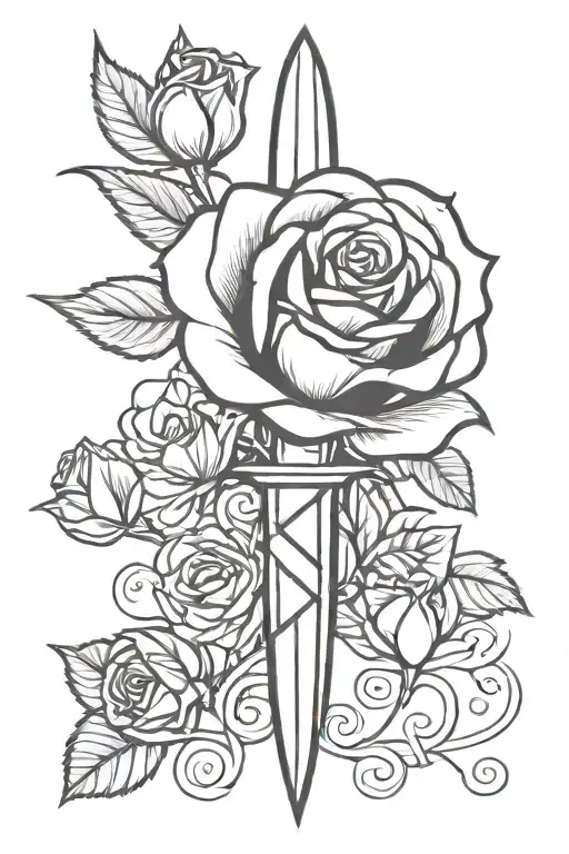 Dagger With Rose