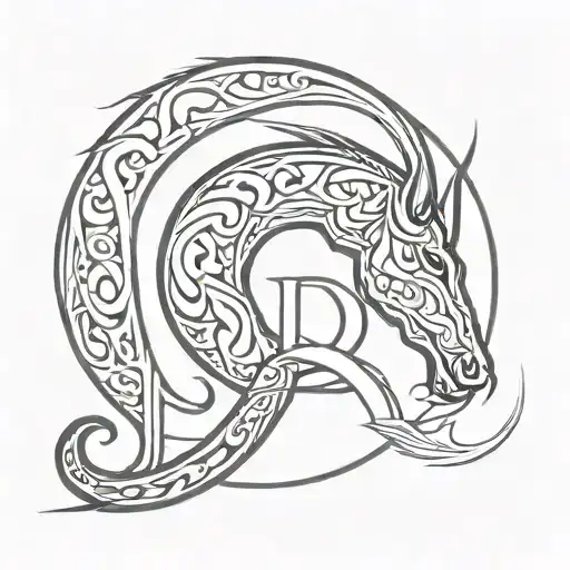 Letter D With Capricorn Sign Made