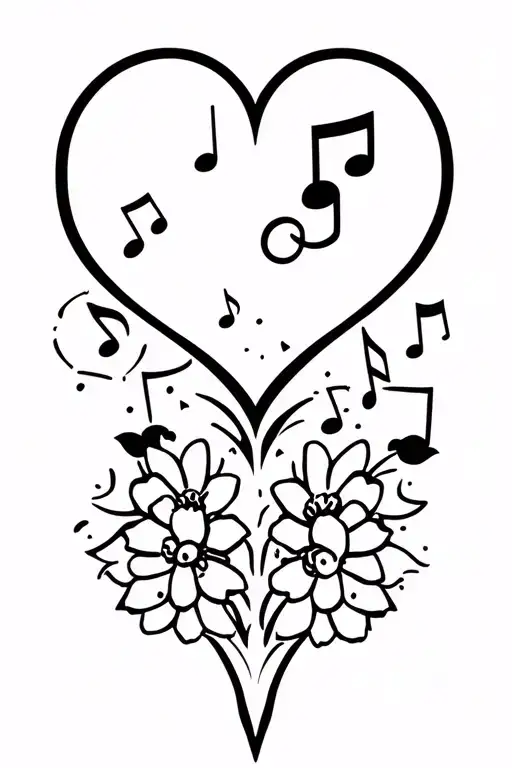 Heart&flowers&music Notes&mental Health Awareness&infinity&semi Colon
