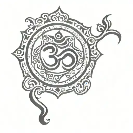 Telugu Om Symbol Surrounded