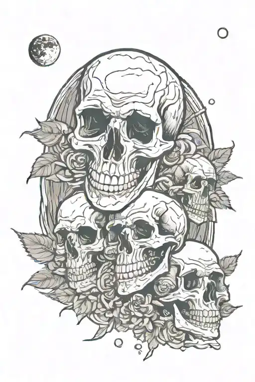 Skulls And A Full Moon