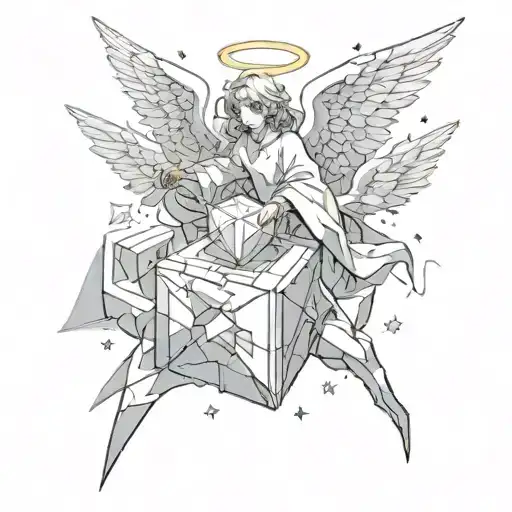 An Angel Protects The Cube Of Fate