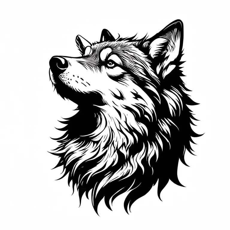 Snowflakes Turning Into Wolf Howling