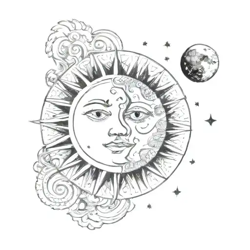 Sun And Moon Completing Each Other Half