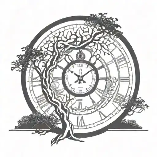 Tree And Clock Inside
