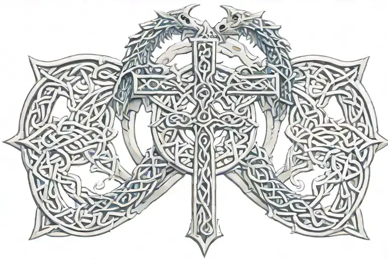 Dragon Celtic Cross