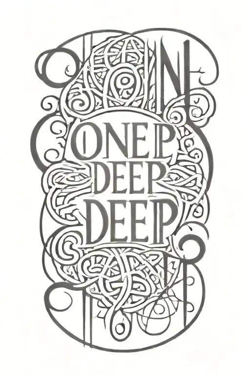 One Deep Lettering Tattoo Design Incorporating