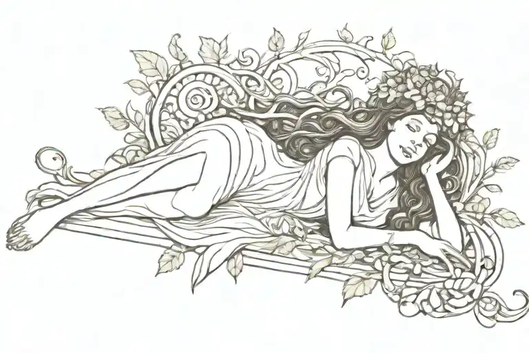 Mother Nature Goddess Laying