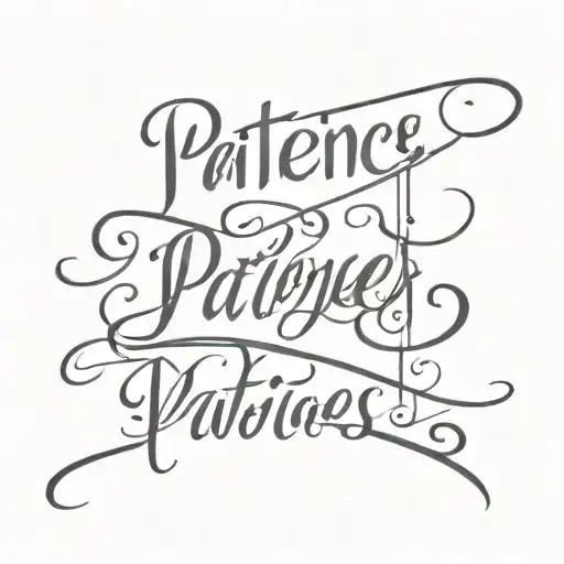 Patiences Written In Elegant Script
