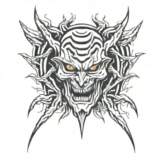 Ligtning With Stipes In A Evil Style Design