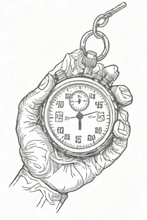 Hand Holding A Broken Melting Stopwatch