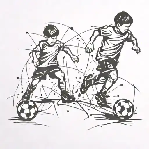 Two Kids Playing Soccer