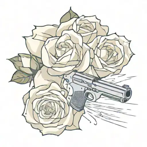 White Rose Gun Bullet Shooting