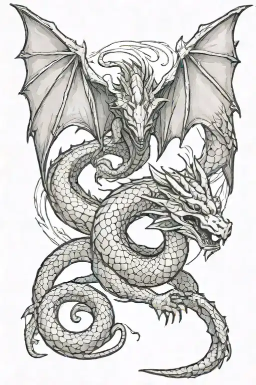 Skyrim Dragon And Snake
