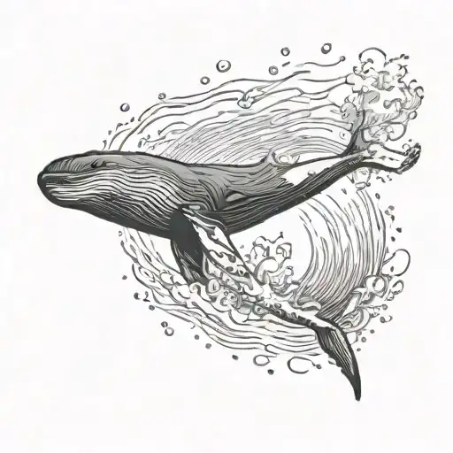 Hump Back Whale Breaching Ocean Surface