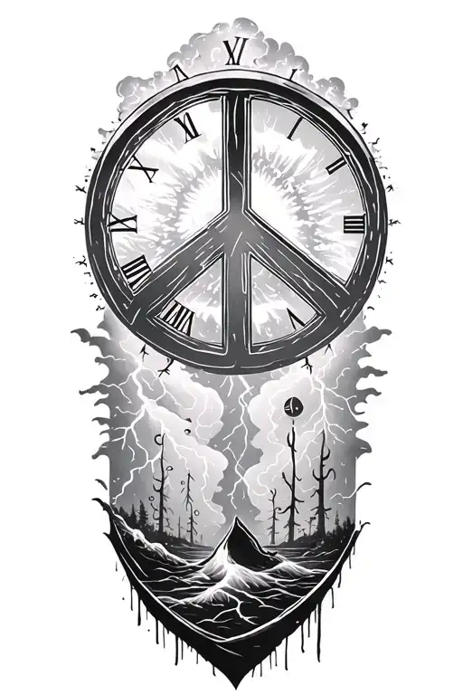 Peace And Lightining Storm And Time And Nature