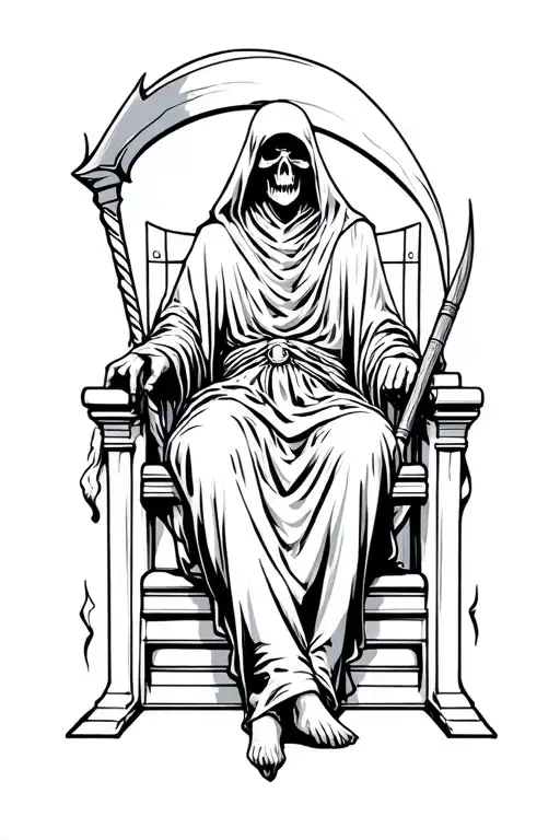 Reaper On Throne With Scythe