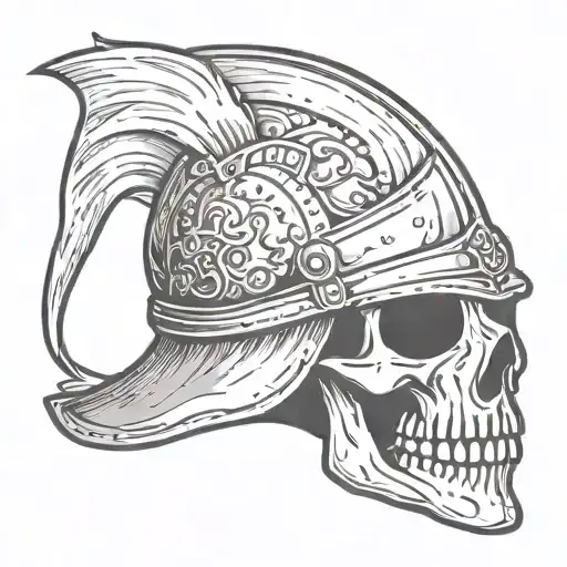 Skull Wearing A Medieval Knight Helmet