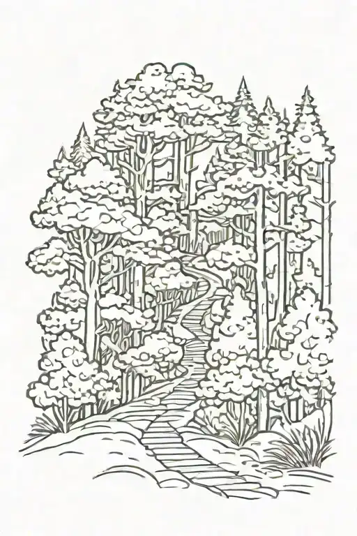 Trail Winding Through A Forest