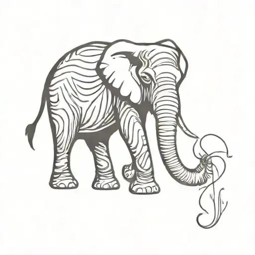 Elephant With Trunk Up
