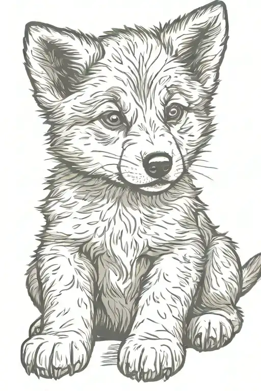 Puppy Wolf Sitting