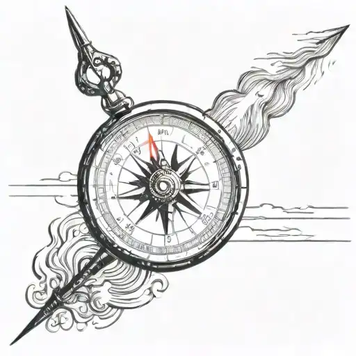 A Compass With A Tornado In It