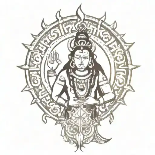 Lord Shiva And Sun God Symbol In Alchemy