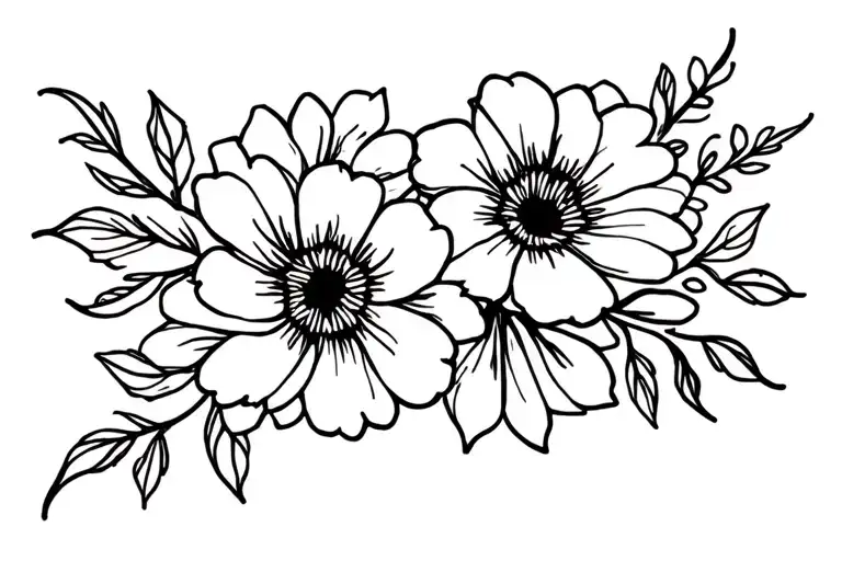 Watercolor Flower Intertwined