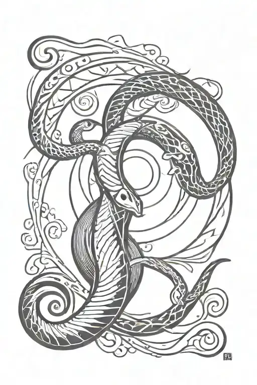 Spiral Sun And Snake Whispy