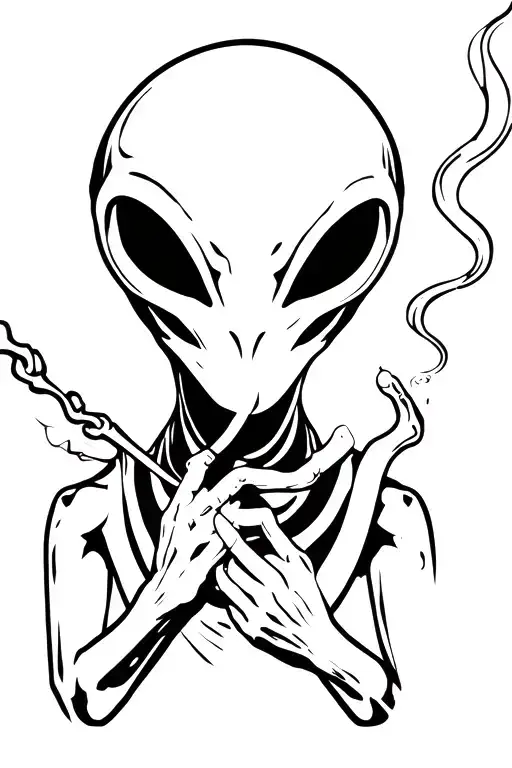 Alien Smoking A Joint