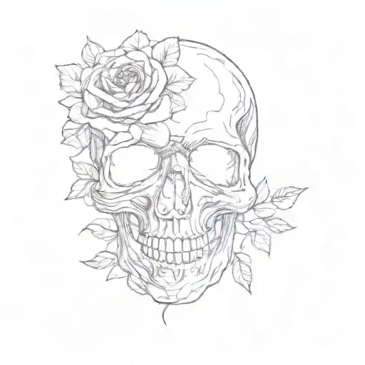 A Skull With Roses