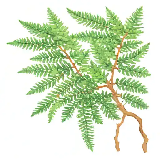 Fern And Pine Tree Branches