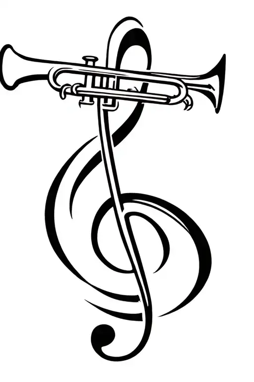 Treble Clef With Trumpet