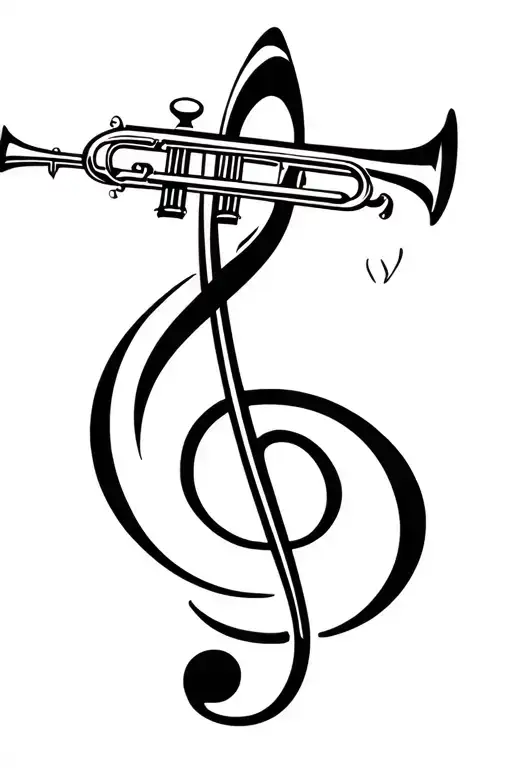Treble Clef With Trumpet