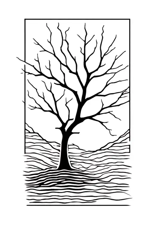 Branches As Lines Representing My Life That Fades Out At The Bottom For The Life In The Future