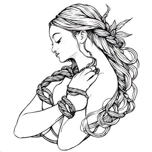 Feminine Bound With Shibari Rope