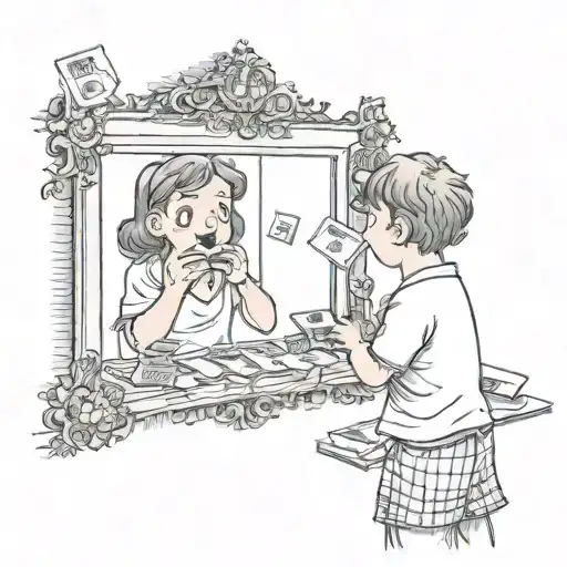 Counting Money In Front Of The Mirror