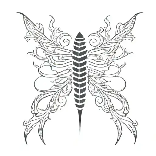 Tatto For Spinal With Zhavia Name On The Middle