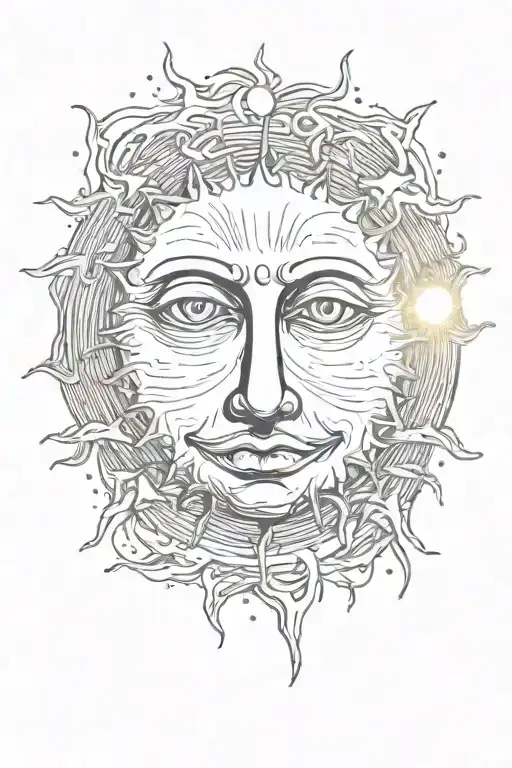 A Huge Sun With An Empty Face