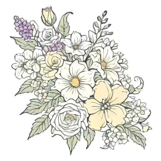 February April September Birth Flower Bouquet