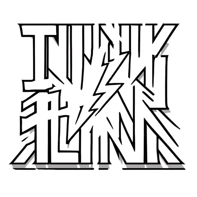 Think With A Lightning Bolt Behind The Letters