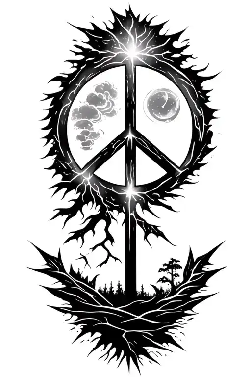 Peace And Lightining Storm And Time And Nature