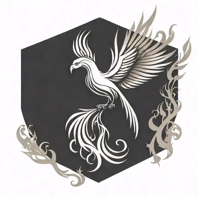 Phoenix Rising From The Ashes Symbolizing Rebirth