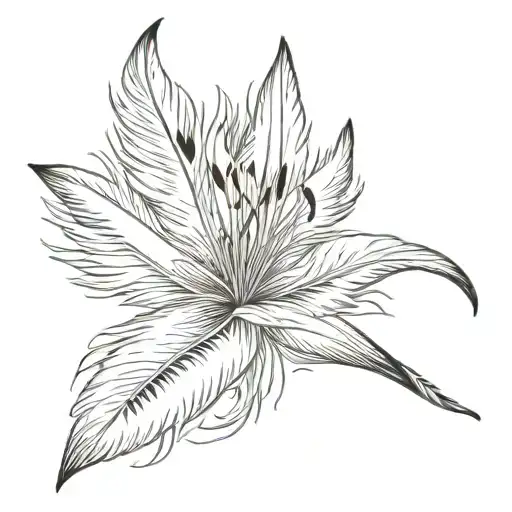 Lily Made Of Swan Feathers