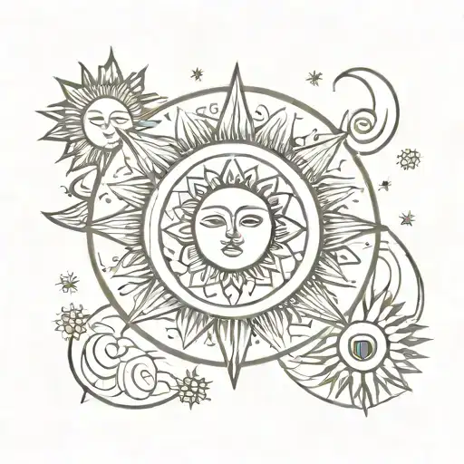 Ethnic Moon And Sun Rising